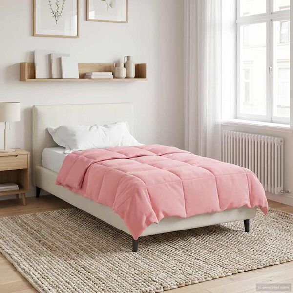 vidaXL Duvet Estivo Trapuntato Rosa 140 x 220 cm Microfibra