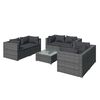 vidaXL Set Divani da Giardino 7 pz con Cuscini in Polyrattan Grigio