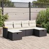 vidaXL Set Divano da Giardino 6 pz con Cuscini Nero in Polyrattan
