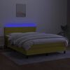 vidaXL Letto a Molle con Materasso e LED Verde 140x200 cm in Tessuto