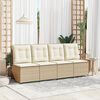 vidaXL Divano Reclinabile da Giardino con Cuscini Beige in Polyrattan