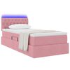 vidaXL Letto con contenitore e LED con led Rosa 90 x 200 cm Velluto