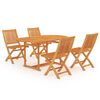 vidaXL Set da Pranzo da Giardino 5 pz in Legno Massello di Teak
