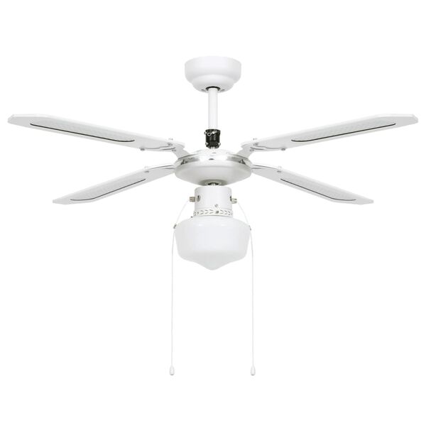 vidaXL Ventilatore da Soffitto con Luce 106 cm Bianco