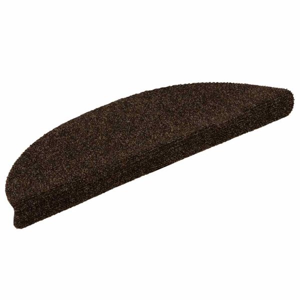 vidaXL Tappetini per scale autoadesivi 15 pz 56x17x3 cm marrone semicircolari