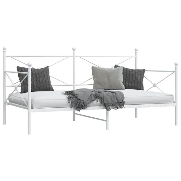 vidaXL Dormeuse senza Materasso Bianco 100x200 cm in Acciaio