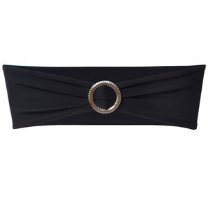 vidaXL Fascia Elasticizzata Nera Decorativa Sedia con Fibbia Diamante 25 pz