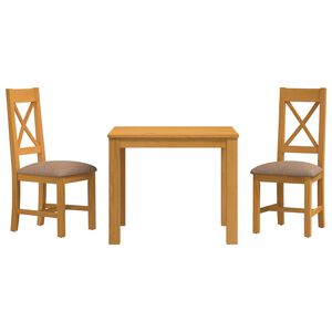 vidaXL Set da pranzo 3 pz Grigio Legno di Quercia Massello