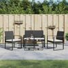 vidaXL Set da Pranzo da Giardino 5 pz Nero con Cuscini in Rattan PP