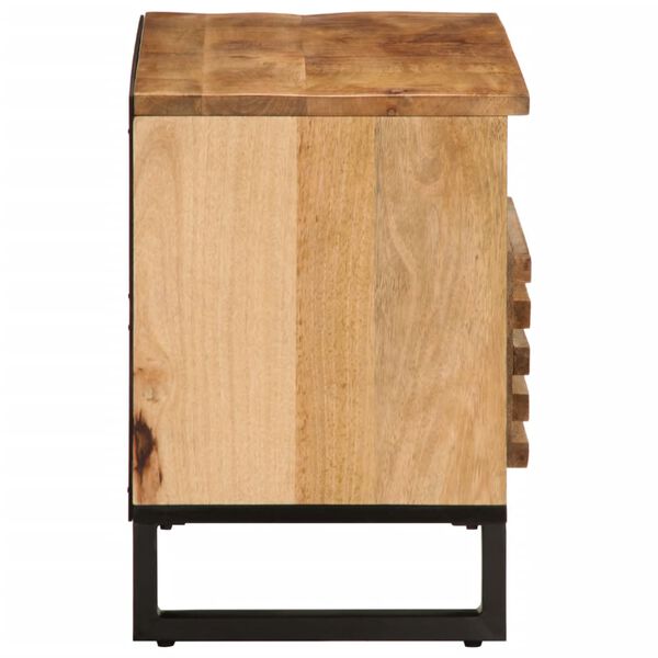 vidaXL Mobile Porta TV 80x34x46 cm in Legno Massello di Mango Grezzo