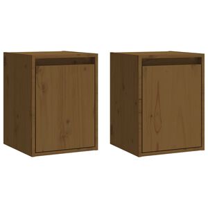 vidaXL Pensili 2 pz Marrone ambra 30x30x40cm in Legno Massello di Pino