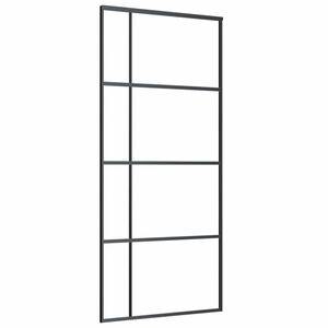vidaXL Porta Scorrevole Vetro Smerigliato ESG Alluminio 90x205 cm Nera