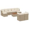 vidaXL Set Divano da Giardino 10 pz con Cuscini Beige in Polyrattan