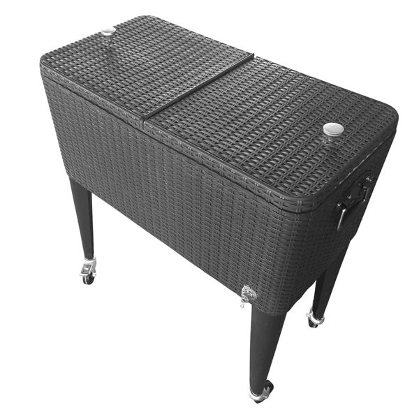 AXI Refrigeratore Retr&ograve; Effetto Vimini 76 L Nero