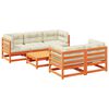 vidaXL Set Divani Giardino 6pz con Cuscini Marrone Cera Massello Pino