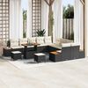 vidaXL Set Divano da Giardino 13 pcs Nero polyrattan