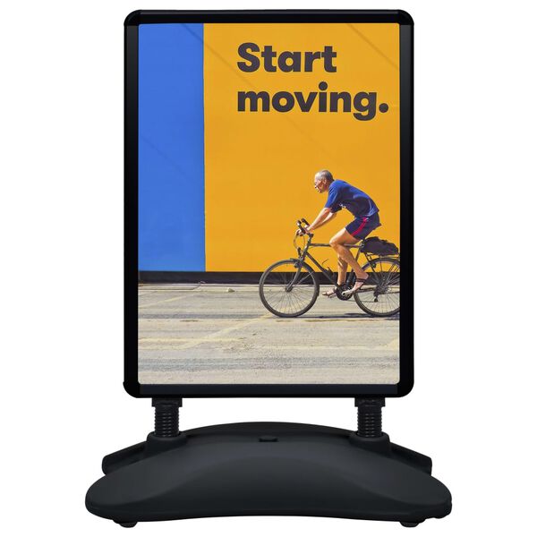 vidaXL Piedistallo per Poster A1 Base ad Acqua Nero Lega di Alluminio