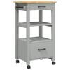 vidaXL Carrello da Cucina MONZA 48x40x88,5 cm in Legno Massello di Pino
