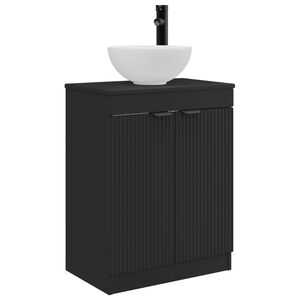 vidaXL Mobile da bagno con lavabo Nero 54 x 35 x 83 cm