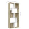 vidaXL Libreria Bianca e Rovere Sonoma 67x24x161 cm Legno Multistrato
