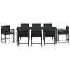 vidaXL Set da Pranzo per Giardino 9 pcs Nero polyrattan