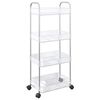 vidaXL Carrello Portaoggetti a 4 Livelli 37x28x95 cm in Acrilico