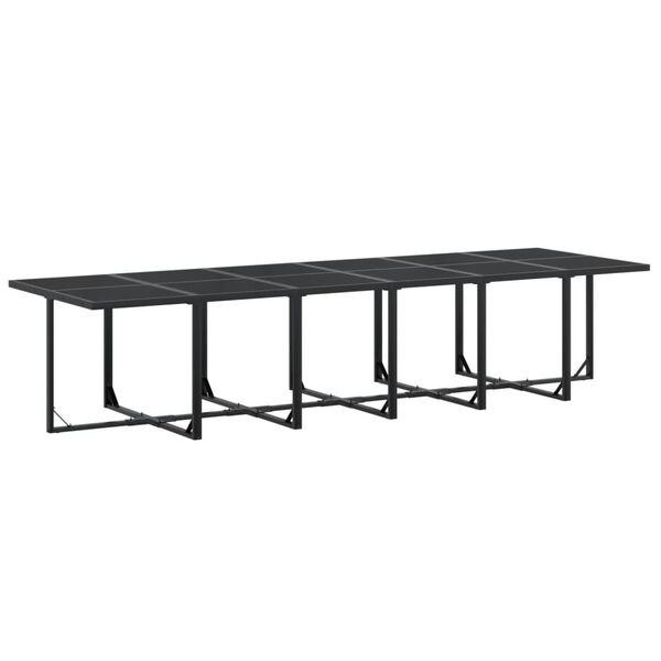 vidaXL Set da Pranzo da Giardino 17 pz Nero in Textilene