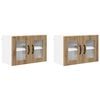 vidaXL Mobile in vetro da parete PORTO 2 pcs Rovere artigianale