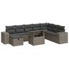 vidaXL Set Divano da Giardino 9 pz con Cuscini Grigio in Polyrattan