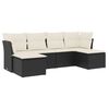 vidaXL Set Divano da Giardino 6 pz con Cuscini Nero in Polyrattan