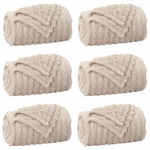 vidaXL Coperte da Pile 6 pz Beige 200 x 150 cm 4.75 kg Panno