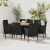 vidaXL Set da Pranzo per Esterni 9 pz in Polyrattan Nero