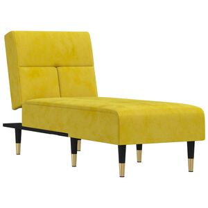 vidaXL Chaise Longue in Velluto Giallo