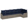 vidaXL Set Divano da Giardino 6 pz 6-Posti Grigio polyrattan