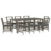 vidaXL Set da pranzo per esterni 9 pz Grigio polyrattan