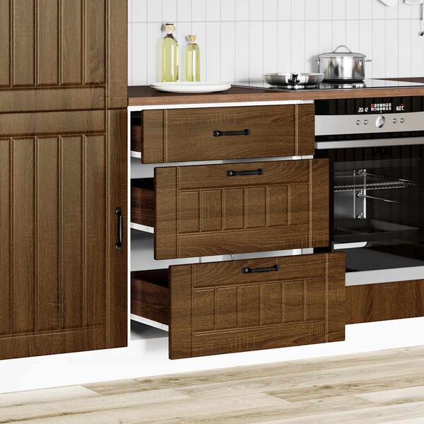 vidaXL Base da Cucina Lucca Rovere Marrone in Legno Multistrato