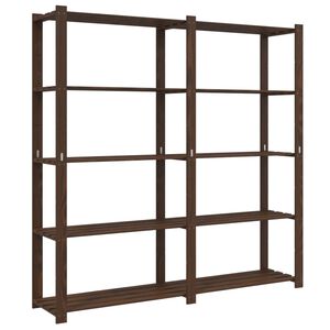 vidaXL Scaffale a 5 Livelli Marrone 170x38x170 cm in Legno di Pino