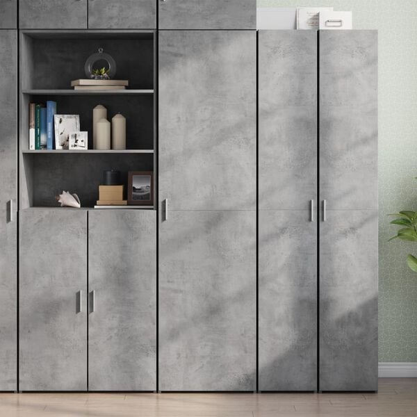 vidaXL Credenza Grigio Cemento 50x42,5x185 cm in Legno Multistrato