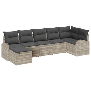 vidaXL Set Divano da Giardino 7 pz Grigio chiaro