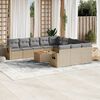 vidaXL Set Divani da Giardino 12 pz con Cuscini Beige in Polyrattan