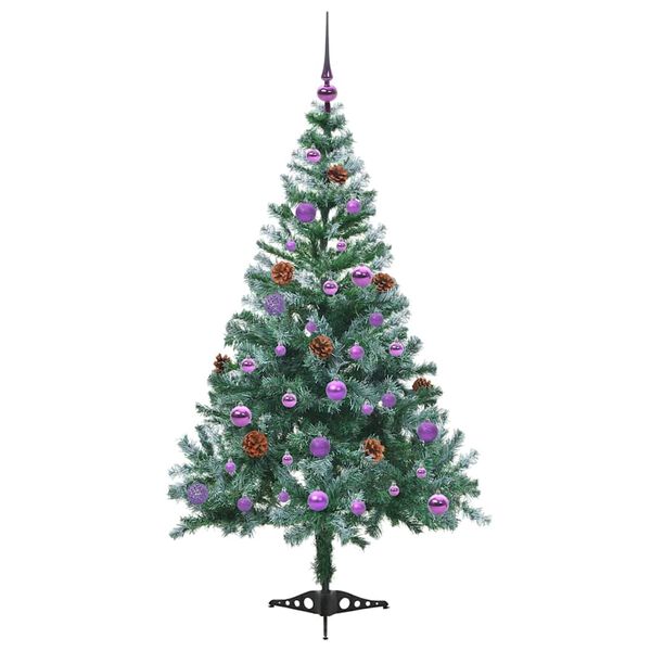 vidaXL Albero di Natale artificiale Verde 150 cm PVC e Acciaio