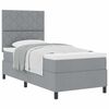 vidaXL Letto a molle con testiera Grigio chiaro 90 x 200 cm Tessuto