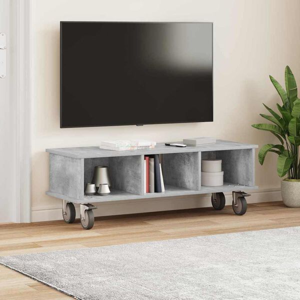 vidaXL Supporto TV Grigio cemento 100 x 35 x 35 cm Legno multistrato