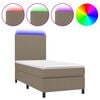 vidaXL Letto a Molle con Materasso e LED Tortora 80x200 cm in Tessuto