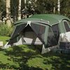 vidaXL Tenda da Campeggio con Portico per 4 Persone Verde Impermeabile
