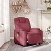 vidaXL Poltrona Massaggiante Reclinabile Elettrica Rosso Vino Tessuto