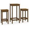 vidaXL Set da Bar 3 pz ambra in Legno Massello di Pino