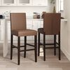 vidaXL Sedie da Bar 2 pz in Legno Massello di Hevea e Similpelle