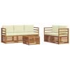vidaXL Set di divani da esterno 6 pz Naturale e Crema