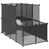vidaXL Gabbia per Piccoli Animali Nera 142x74x93 cm in PP e Acciaio